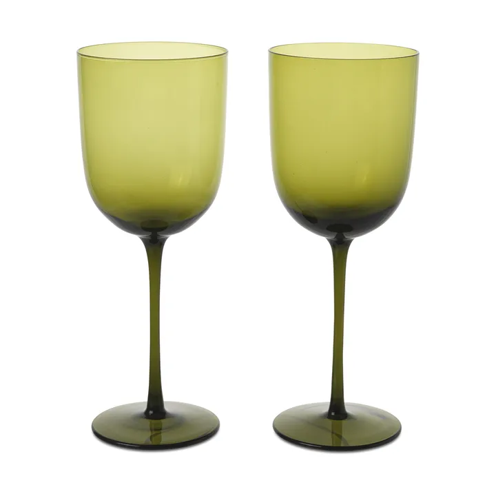Host rödvinsglas 36 cl 2-pack - Moss Green - Ferm Living