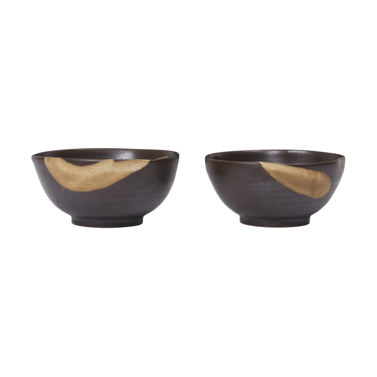 Koyo skål 2-pack, Dark brown-buff, Ø8,5x4,5 cm Ferm Living