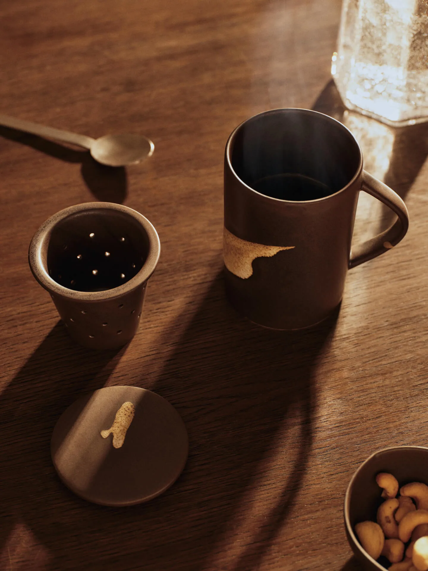 Koyo temugg med tesil 40 cl, Dark brown-buff Ferm Living