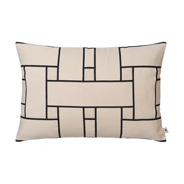 Lattice Offset kuddfodral - Off-white-black, 40x60 cm - Ferm Living