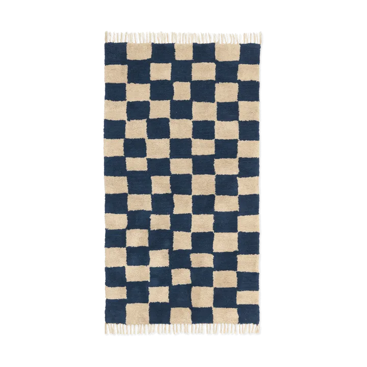 Mara bomullsmatta 80x150 cm - Deep Blue-Warm Sand - Ferm Living