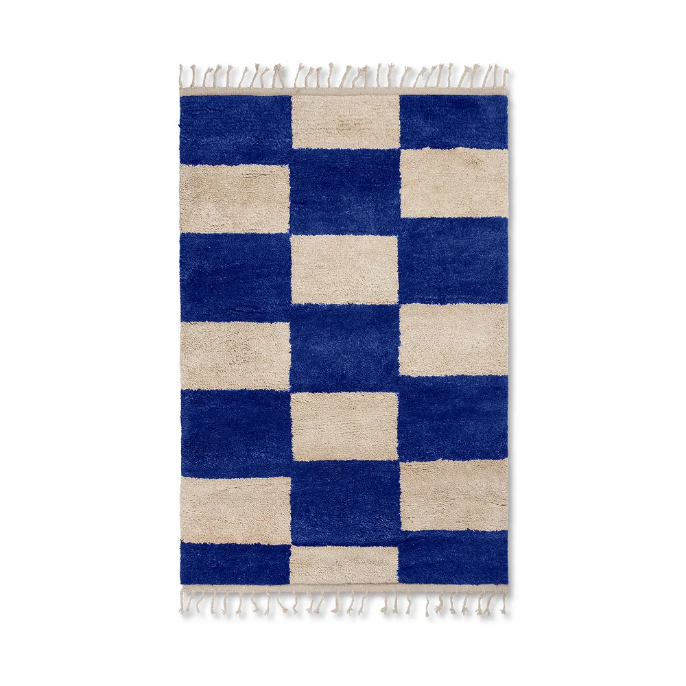 Mara Matta, bright blue/offwhite, l, 120x180 cm Ferm Living