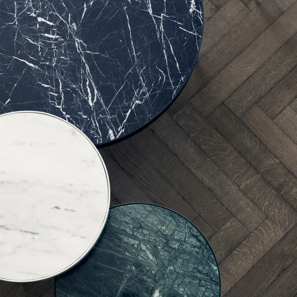 Marble Table soffbord, marmor svart, medium, svart stativ Ferm Living