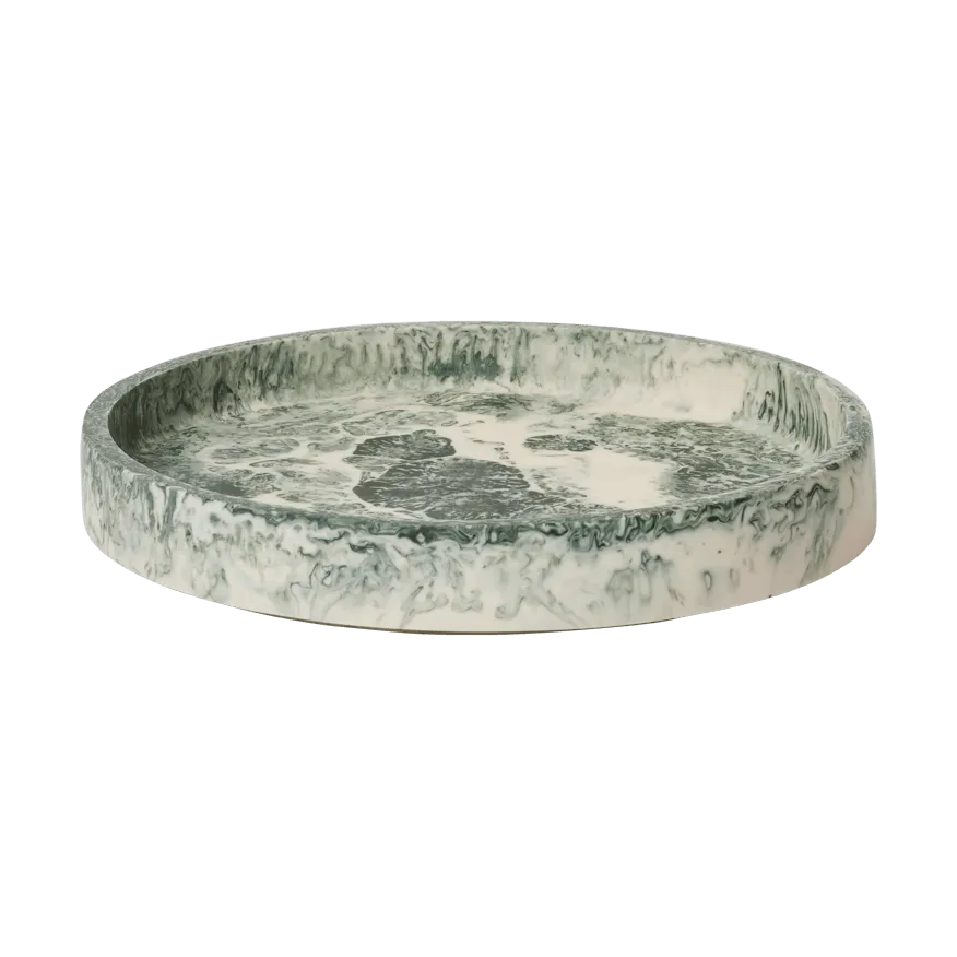 Mist dekorationsbricka Ø20 cm, Emerald-off-white Ferm Living