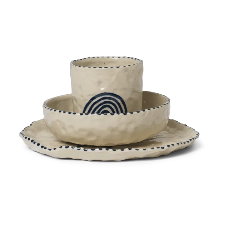 Naive barnservis 3 delar - Deep blue - Ferm Living
