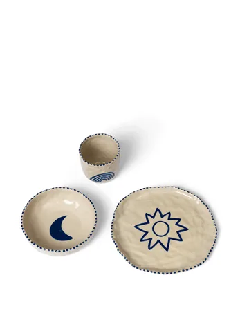 Naive barnservis 3 delar - Deep blue - Ferm Living
