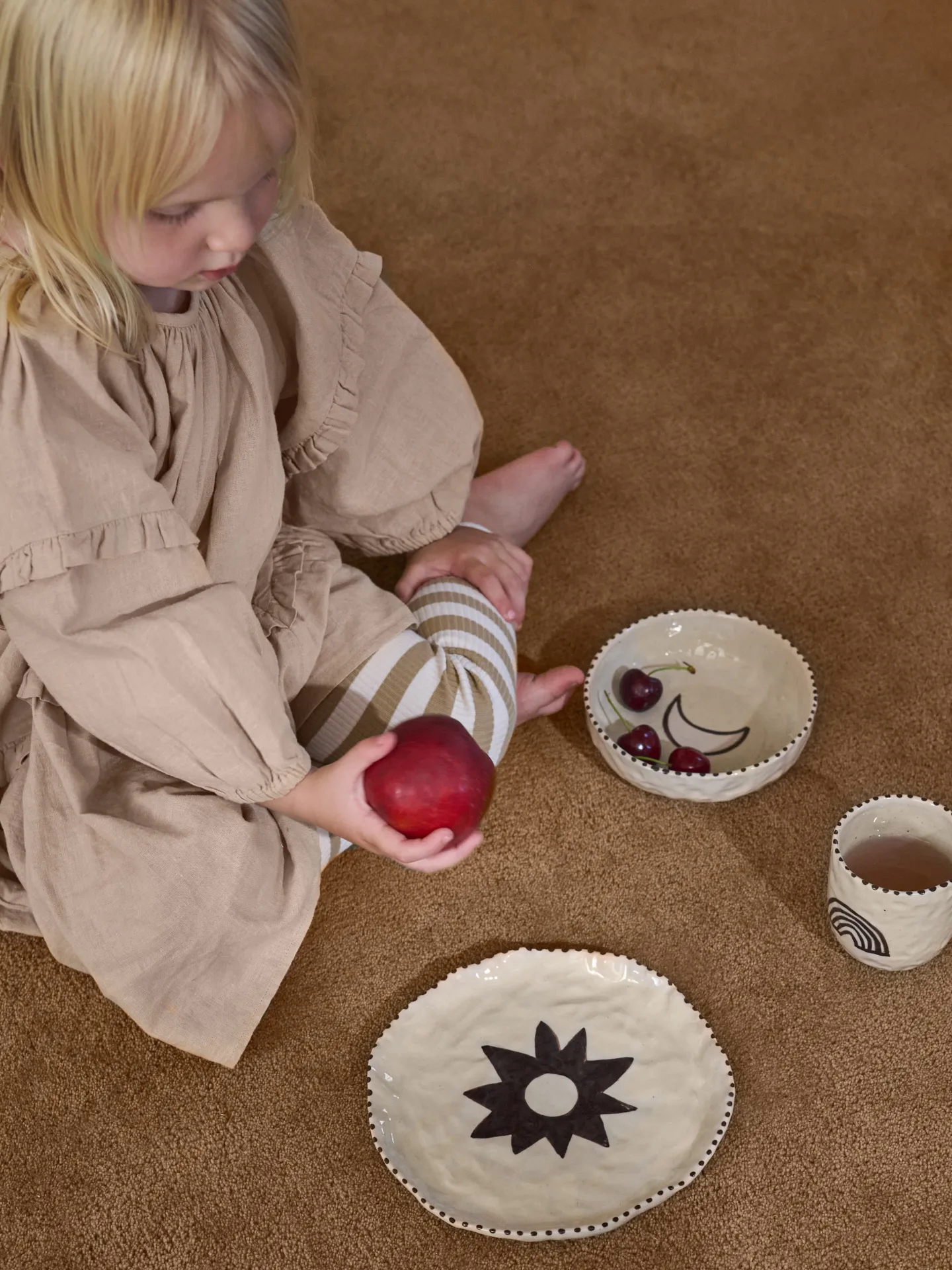 Naive barnservis 3 delar, Red brown Ferm Living