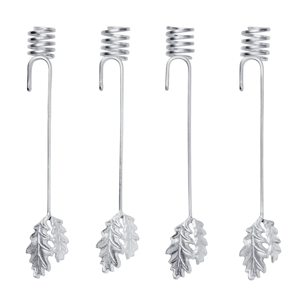 Oak leaf christmas tree ljusstake 4-pack, Silver Ferm Living
