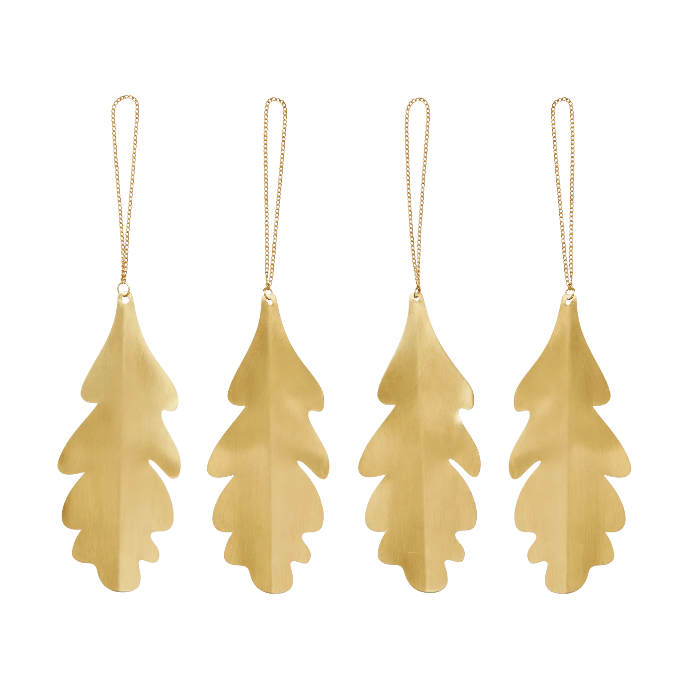 Oak leaf dekorationshängen 13,5 cm 4 pack, Brass Ferm Living