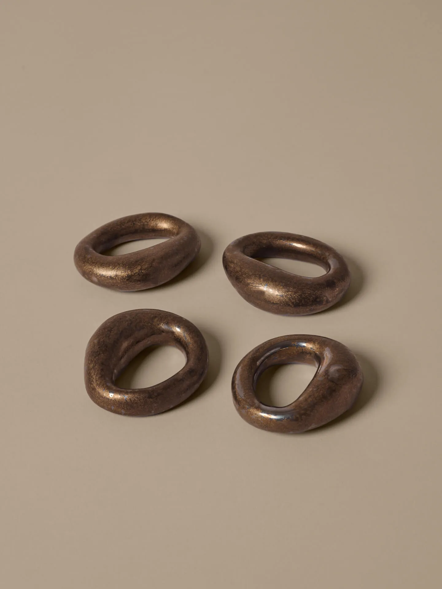 Orrith servettring 4-pack, Rustic bronze Ferm Living