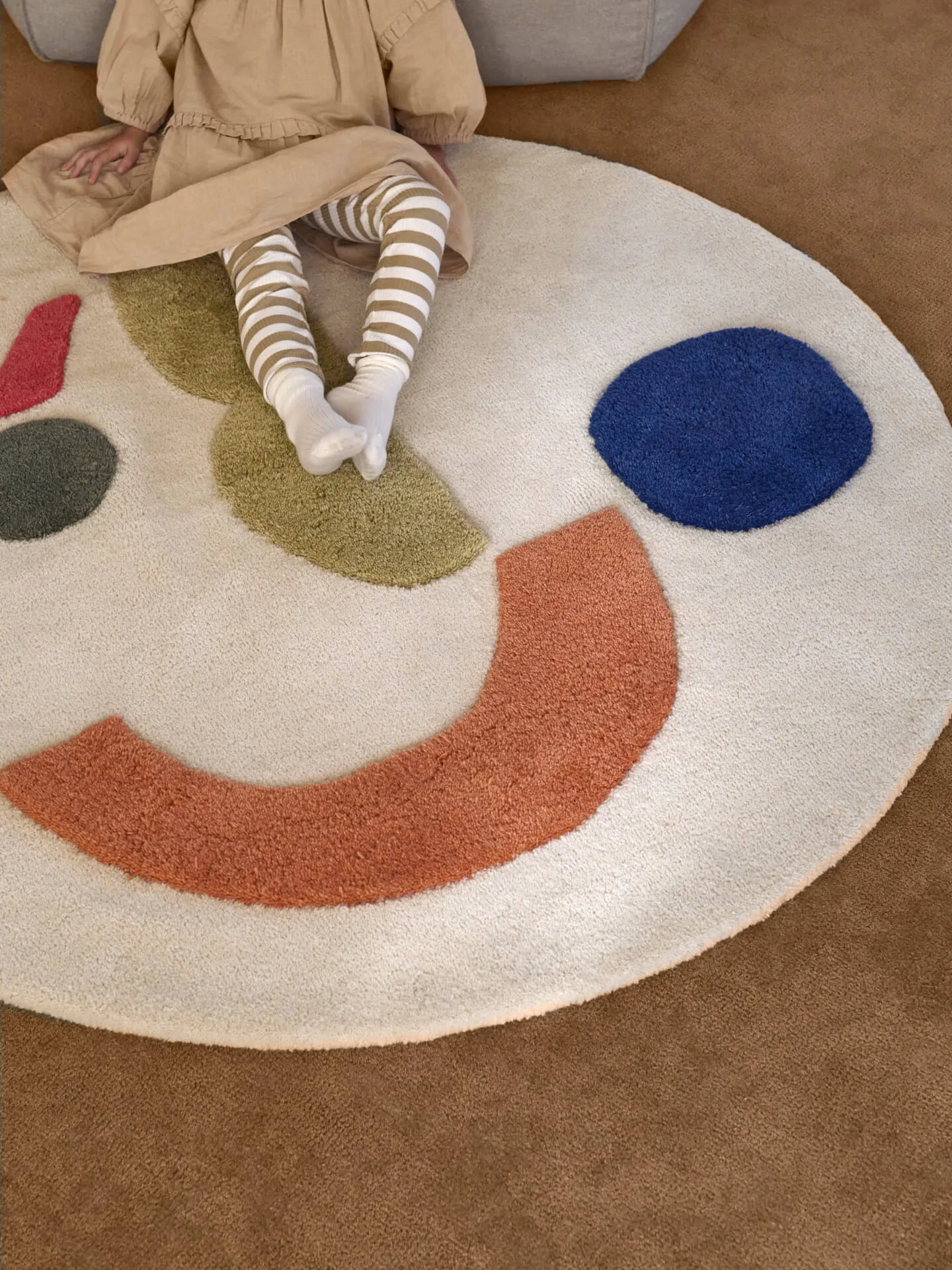 Panto tuftad matta, Off white, Ø130 cm Ferm Living
