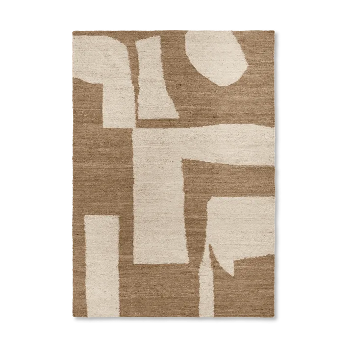 Piece ullmatta - Off-white-Toffee, 200x300 cm - Ferm Living