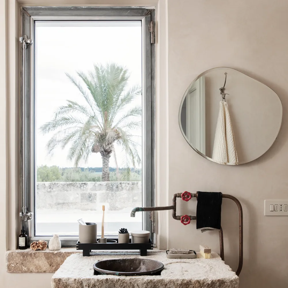 Pond Spegel, dark chrome, xl Ferm Living