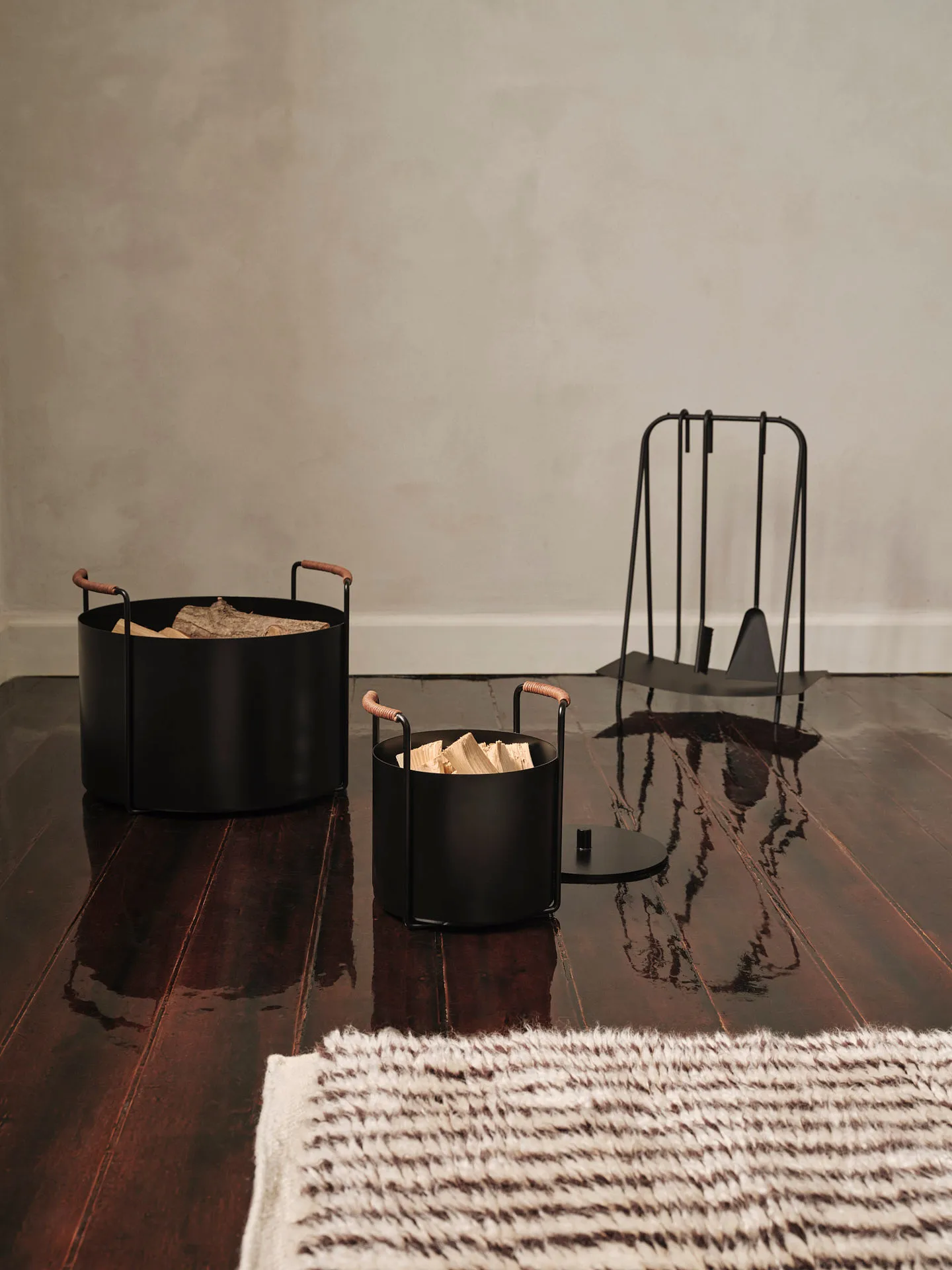 Port tändveds- och askhink, Black Ferm Living