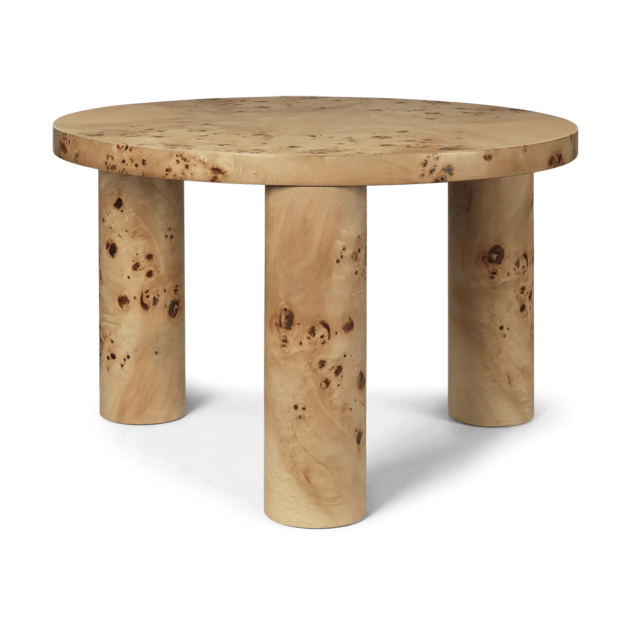 Post soffbord small Ø65 cm, Burl veneer Ferm Living