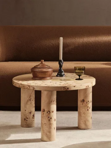 Post soffbord small Ø65 cm - Burl veneer - Ferm Living