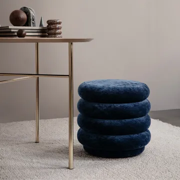 Pouf Round sittpuff - tyg faded velvet 26 beige - Ferm Living