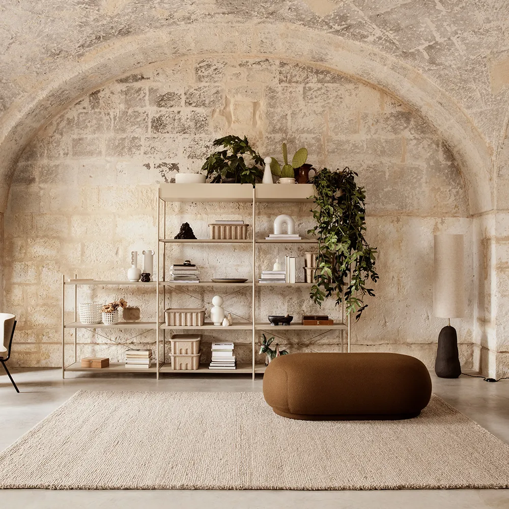Punctual Perforated hylla 90 cm, oak oiled, light grey Ferm Living