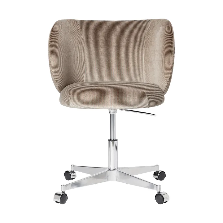 Rico dining chair på hjul Devoré Velvet - Flint Grey - Ferm Living