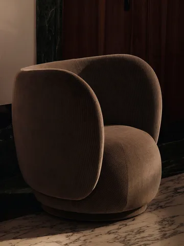 Rico lounge chair fåtölj - Devoré velvet-Flint grey - Ferm Living