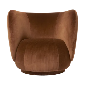 Rico lounge chair fåtölj - Devoré velvet-Rust - Ferm Living