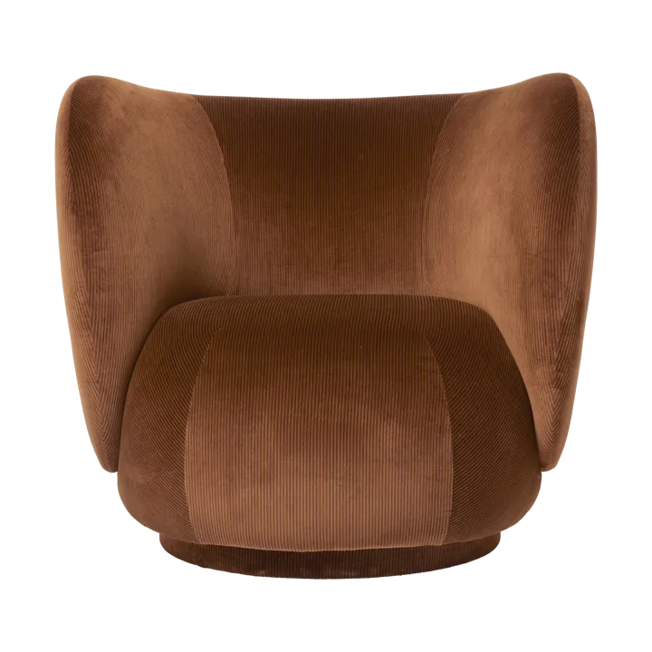Rico lounge chair fåtölj - Devoré velvet-Rust - Ferm Living