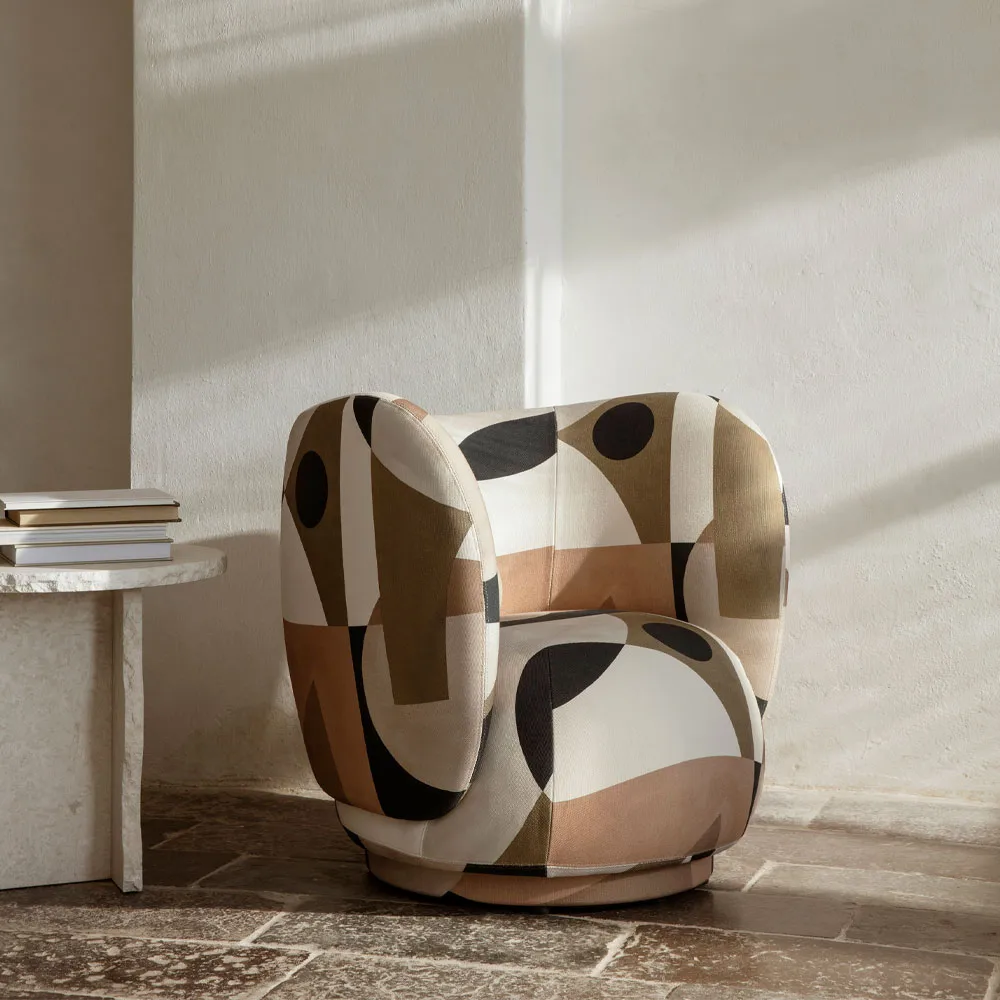 Rico lounge chair fåtölj, offwhite, brushed Ferm Living