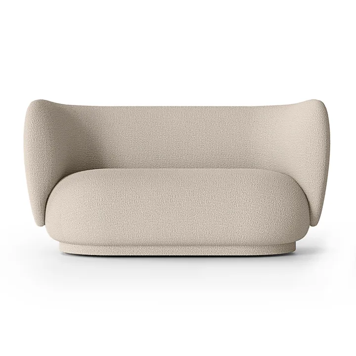 Rico soffa bouclé 2-sits - Wool bouclé natural - Ferm Living