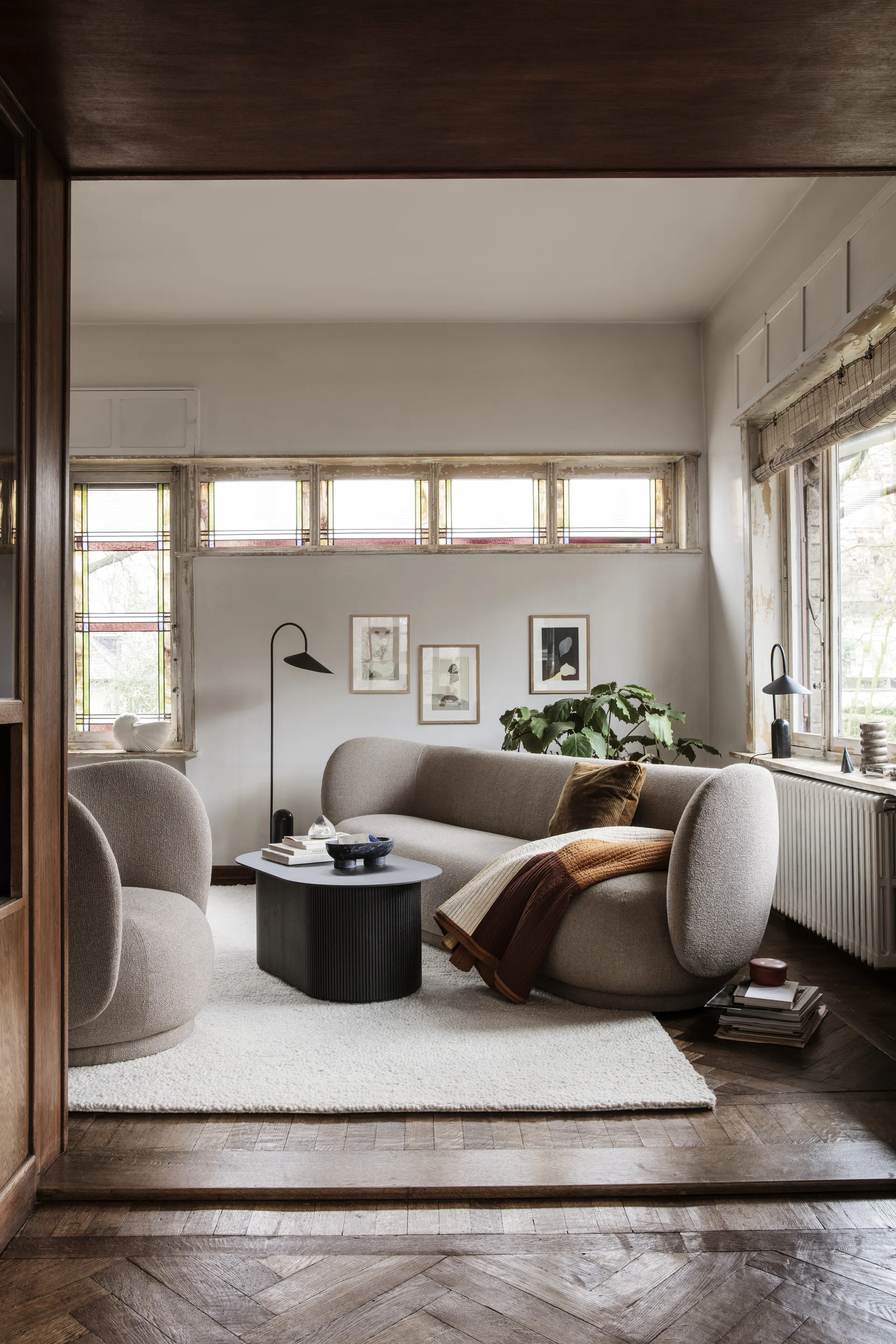 Rico soffa bouclé 4-sits, Bouclé sand Ferm Living