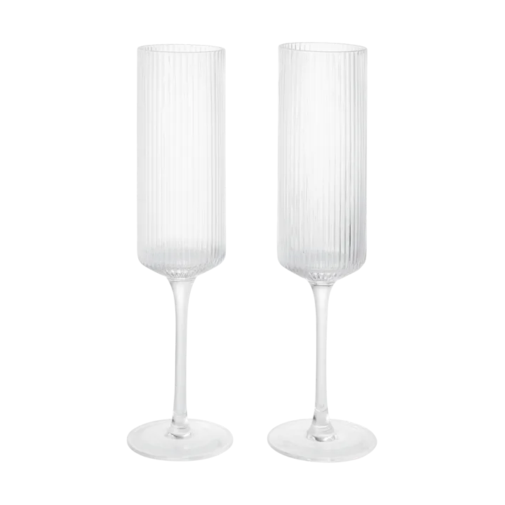 Ripple Champagne flutes champagneglas 15 cl 2-pack - Clear - Ferm Living