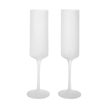 Ripple Champagne flutes champagneglas 15 cl 2-pack - Frosted - Ferm Living