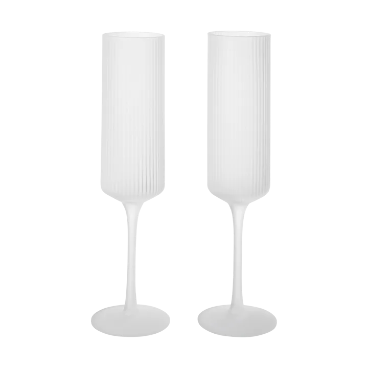 Ripple Champagne flutes champagneglas 15 cl 2-pack - Frosted - Ferm Living