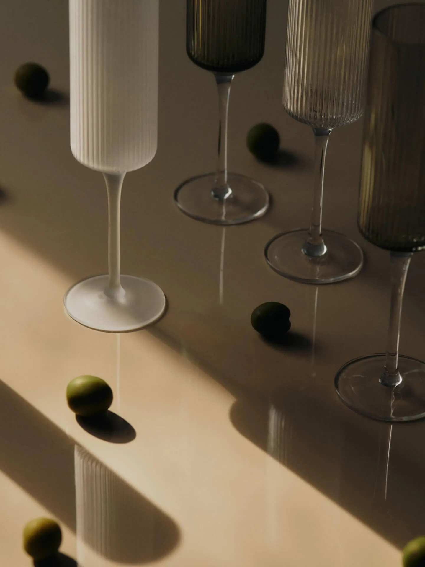 Ripple Champagne flutes champagneglas 15 cl 2-pack, Smoked Grey Ferm Living