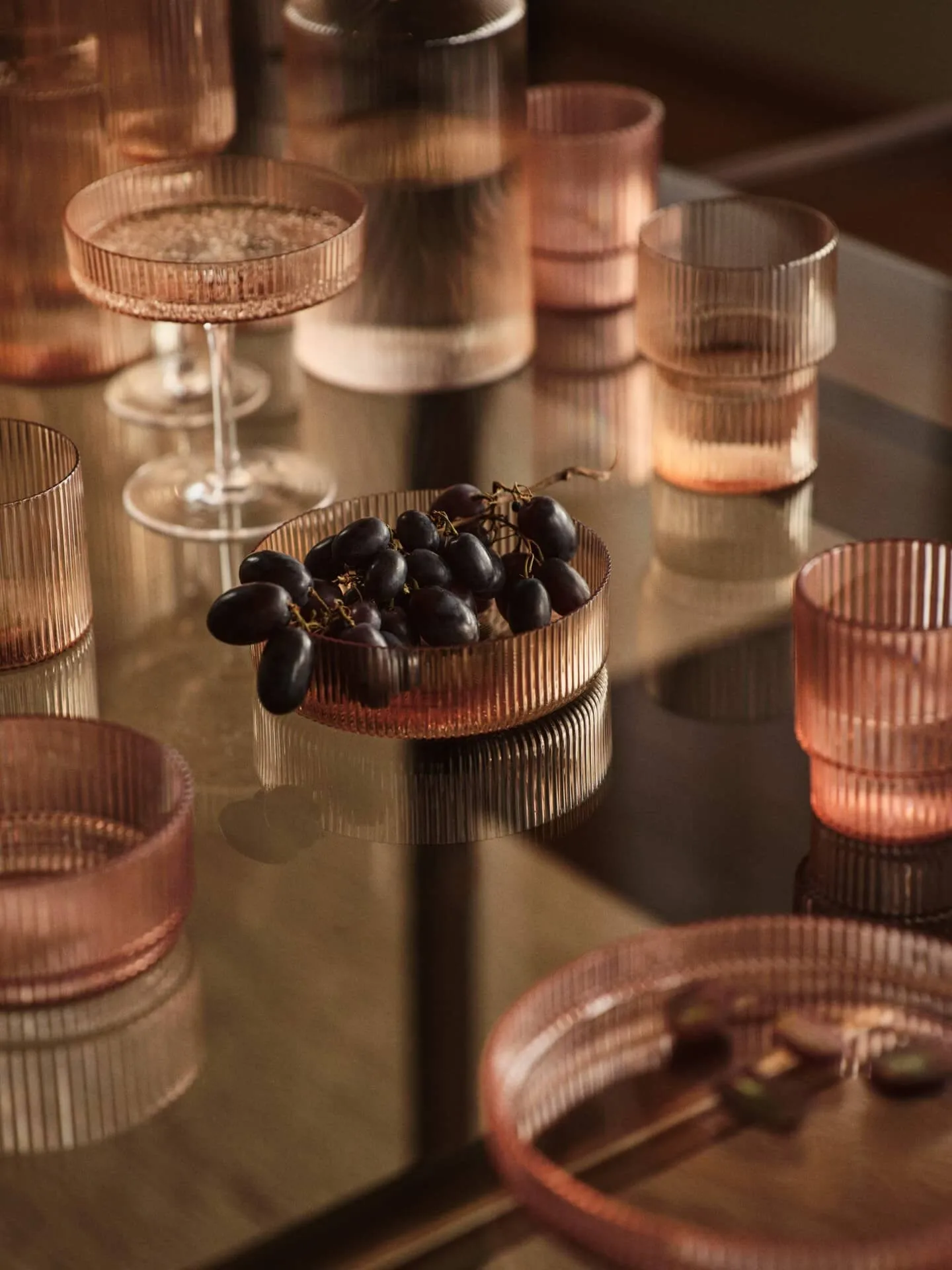 Ripple champagneglas 2-pack, Blush Ferm Living