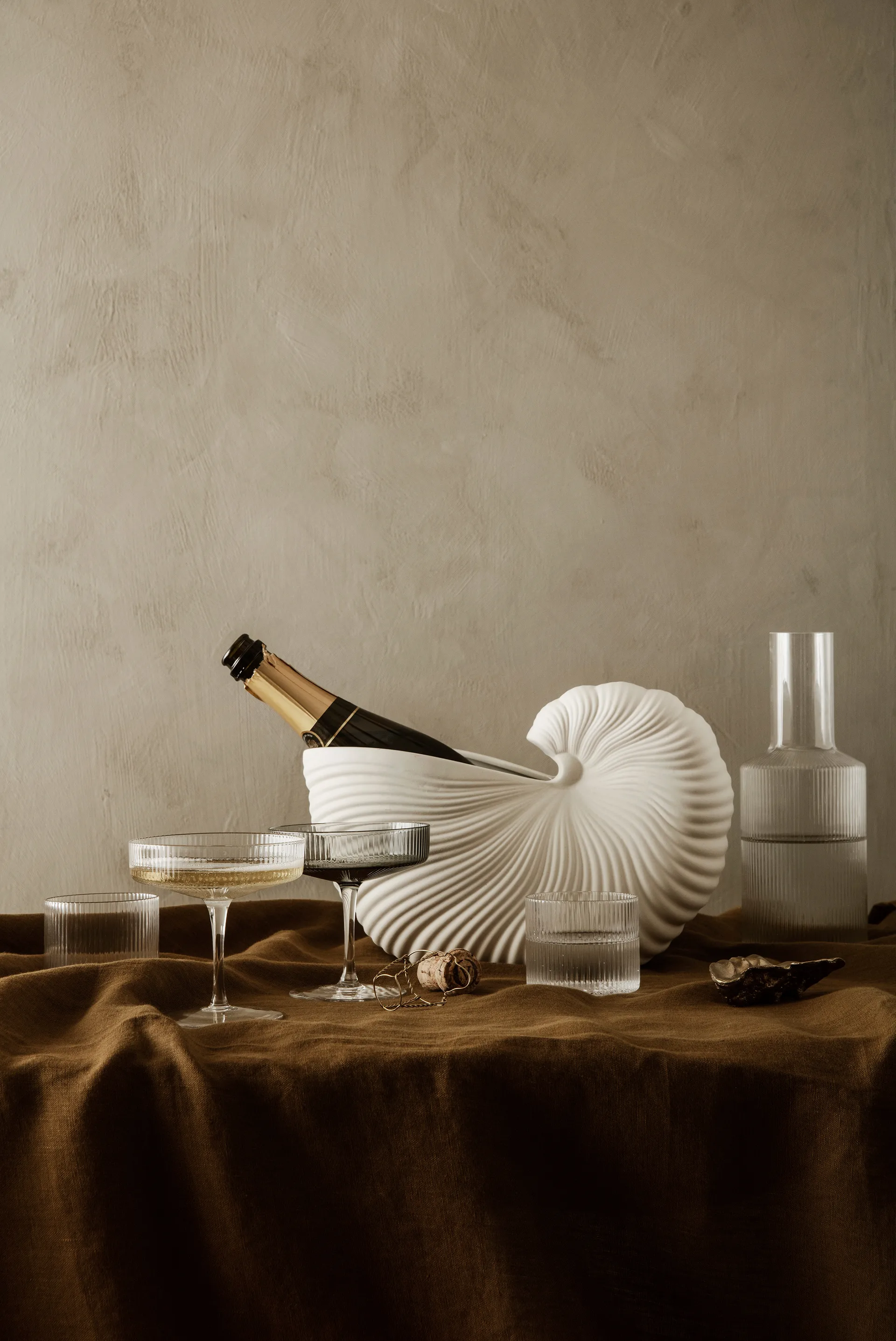 Ripple champagneglas 2-pack, klar Ferm Living