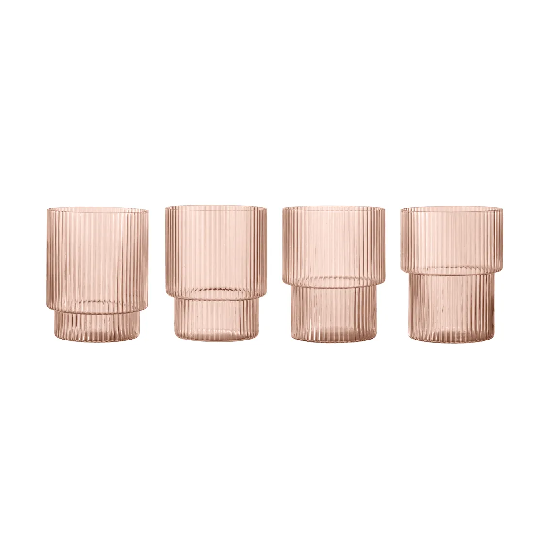 Ripple glas 4-pack, Blush Ferm Living