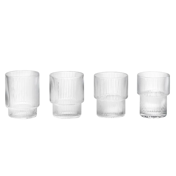 Ripple glas 4-pack - klar - Ferm Living