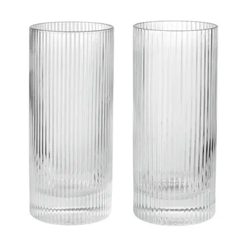 Ripple Highball glas 48 cl 2-pack - Clear - Ferm Living