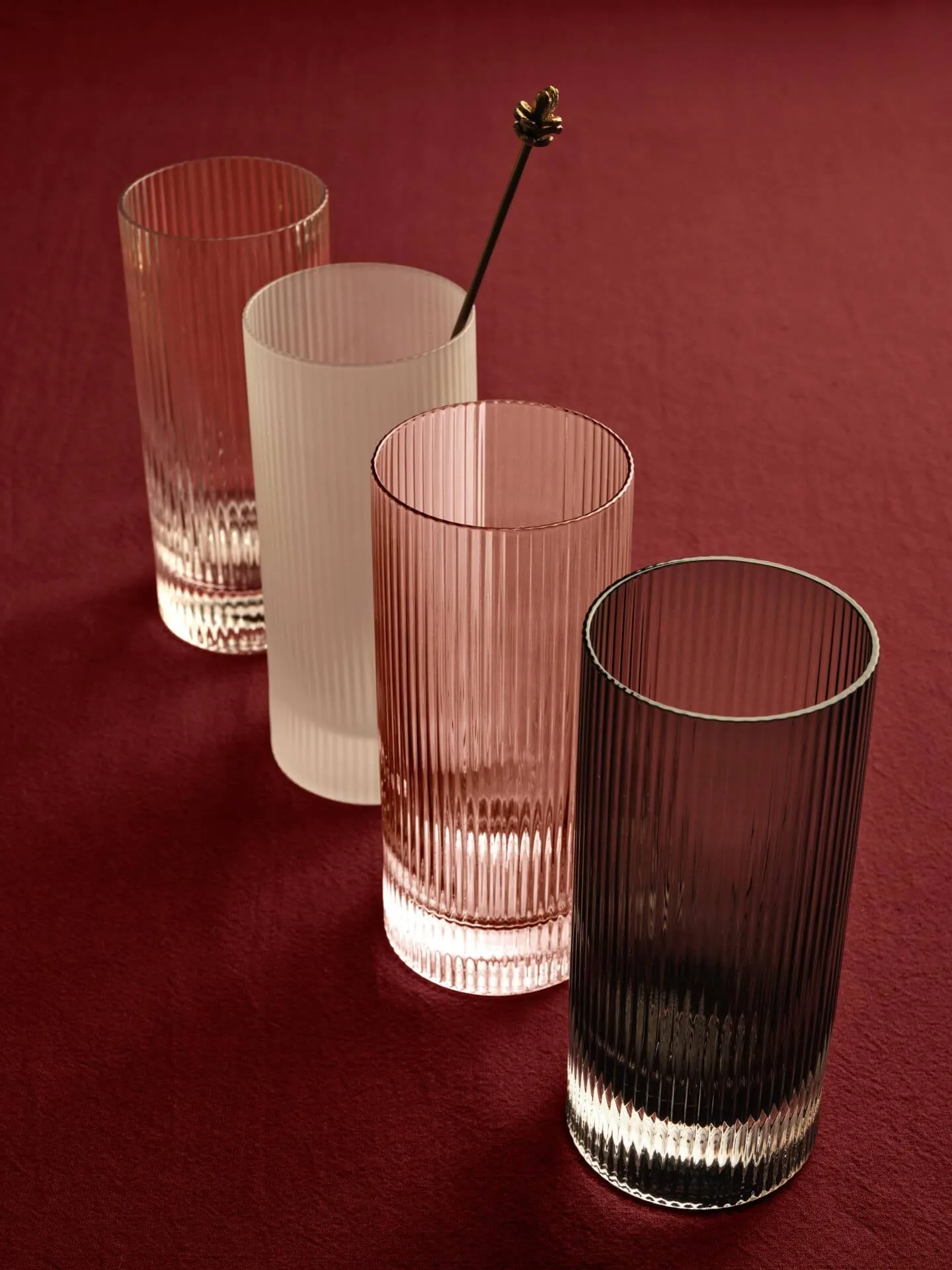 Ripple Highball glas 48 cl 2-pack, Clear Ferm Living