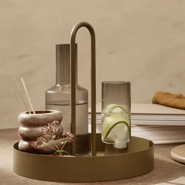 Ripple long drink glas 4-pack - Smoked grey - Ferm Living