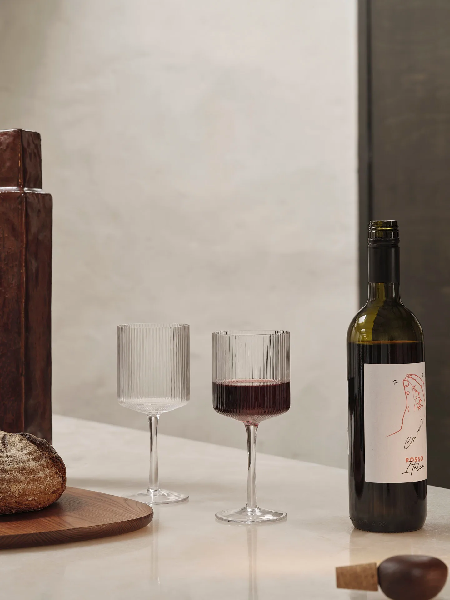 Ripple rödvinsglas 32,5 cl 2-pack, Clear Ferm Living
