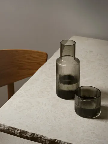 Ripple small karaff set - Smoked grey - Ferm Living