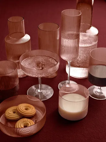 Ripple tumbler glas 25 cl 2-pack - Blush - Ferm Living