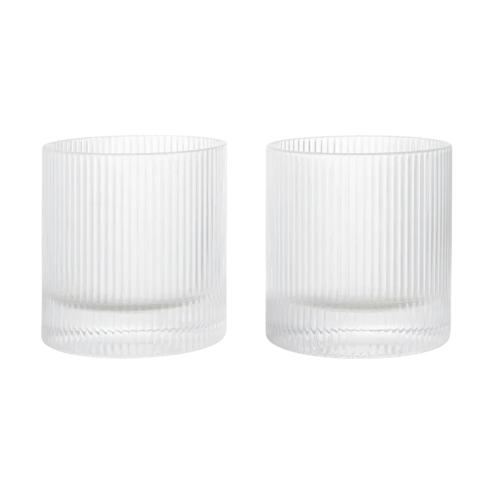 Ripple tumbler glas 25 cl 2-pack - Clear - Ferm Living