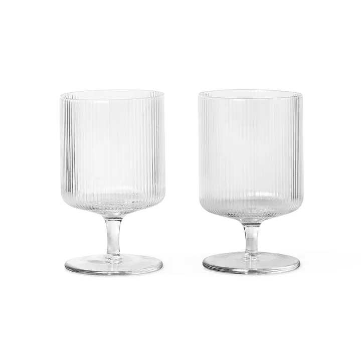 Ripple vinglas 2-pack - Klar - Ferm Living