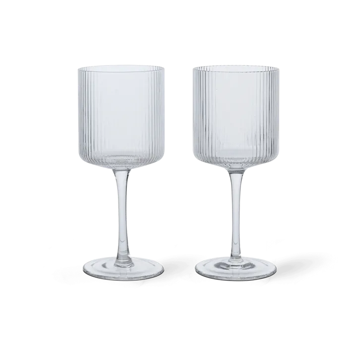 Ripple vitvinsglas 26 cl 2-pack - Clear - Ferm Living