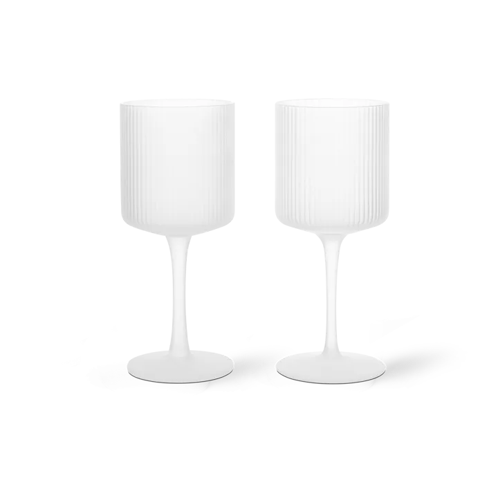 Ripple vitvinsglas 26 cl 2-pack - Frosted - Ferm Living