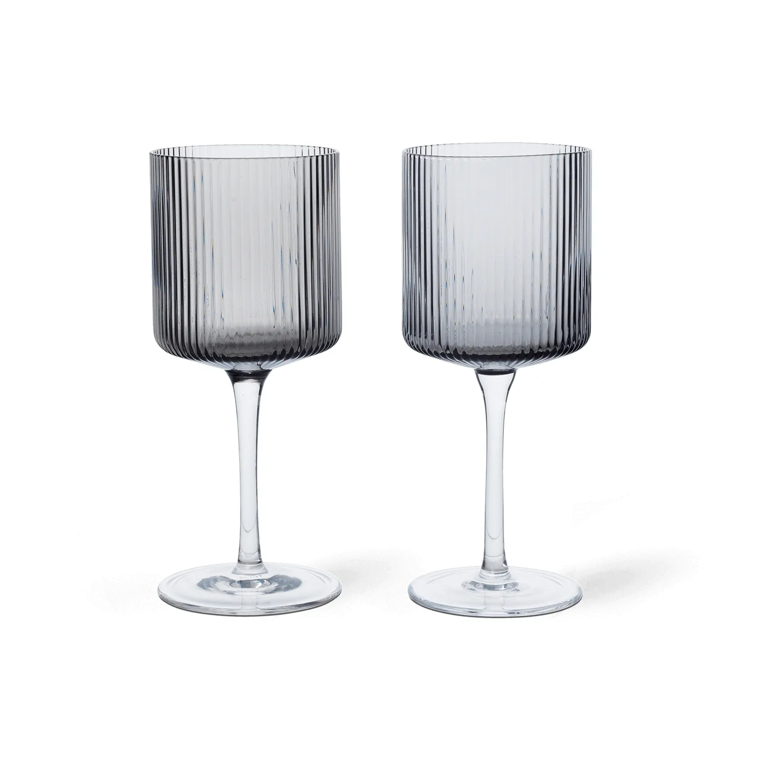 Ripple vitvinsglas 26 cl 2-pack, Smoked grey Ferm Living