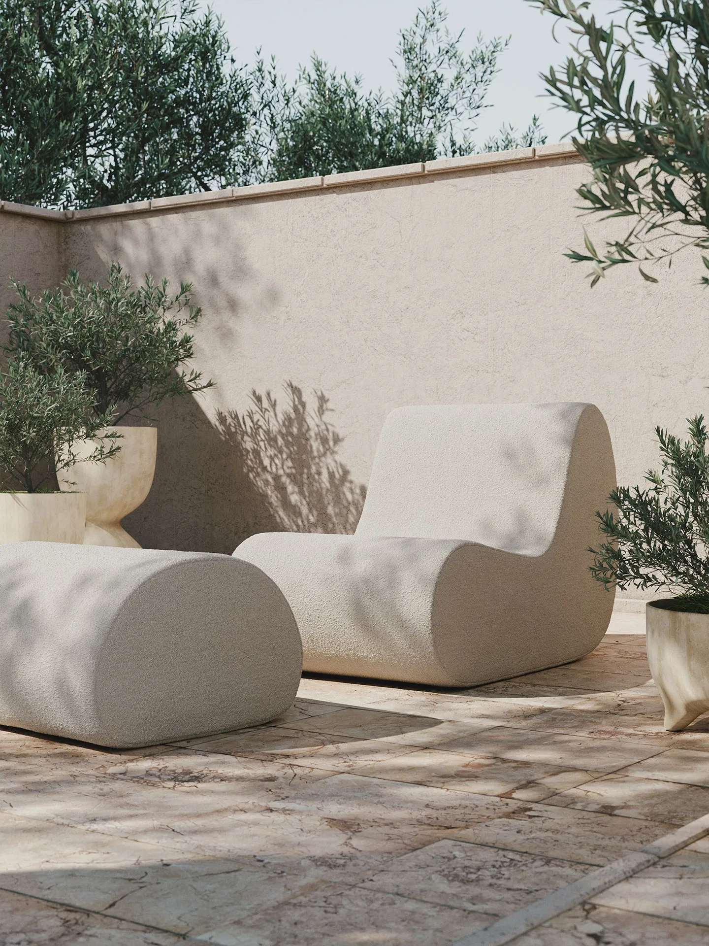 Rouli pouf pure bouclé sittpuff, Off-white Ferm Living