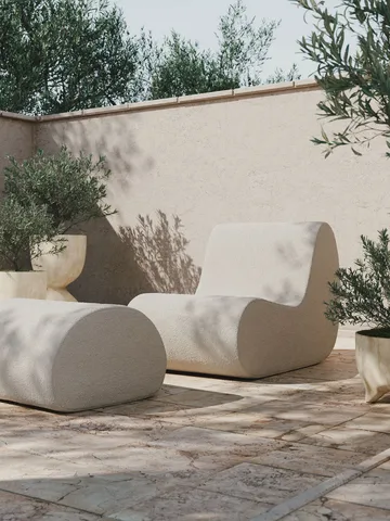 Rouli pouf pure bouclé sittpuff - Off-white - Ferm Living